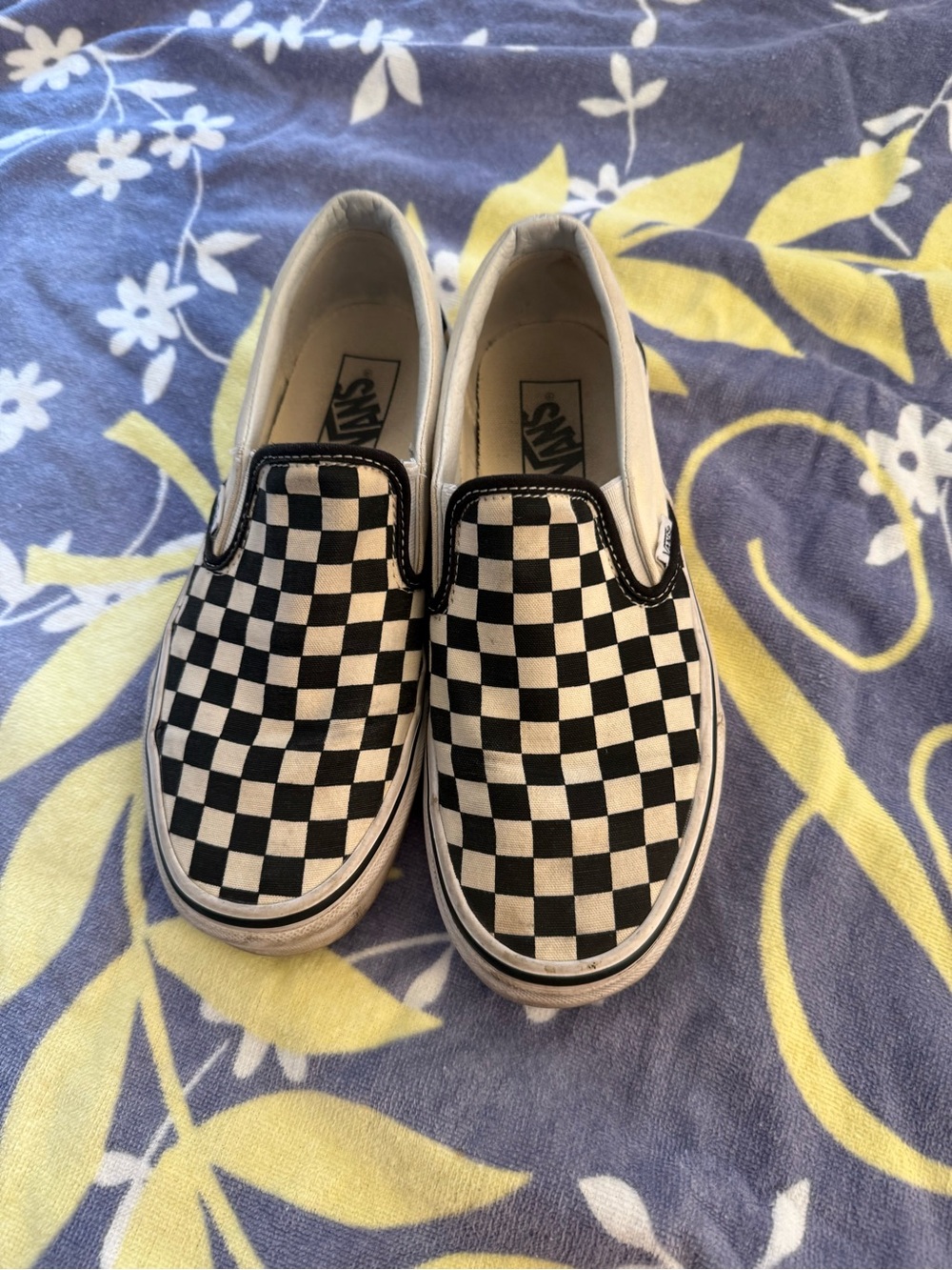 Checkered Slip On Vans